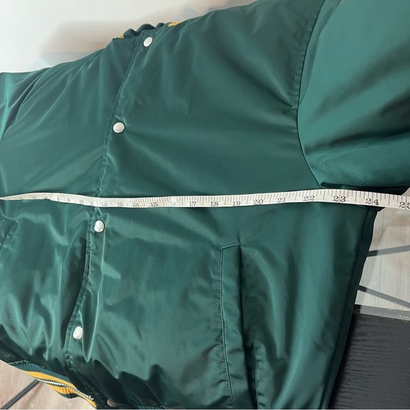 Abercrombie & Fitch Men's Medium Green Varsity Style Bomber Jacket Team Colors - Picture 11 of 11